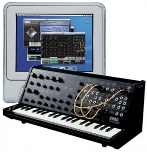 Imagem histórica · Controlador MIDI USB Korg ms20ic para comandar o iMS-20 e outros synths no iPad