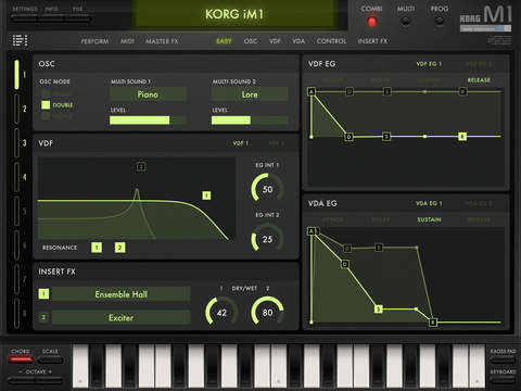 Imagem histórica · Korg iM1 para iPad, versão do clássico teclado Korg M1, já na App Store!