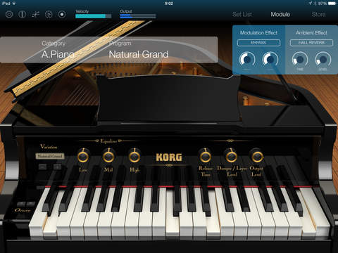 Imagem histórica · KORG Module para iPad: novo app traz coleção de timbres profissionais de pianos e outros instrumentos