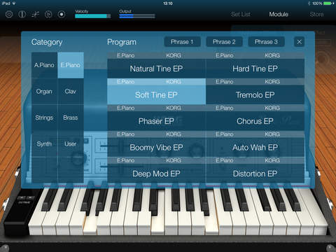 Imagem histórica · KORG Module para iPad: novo app traz coleção de timbres profissionais de pianos e outros instrumentos