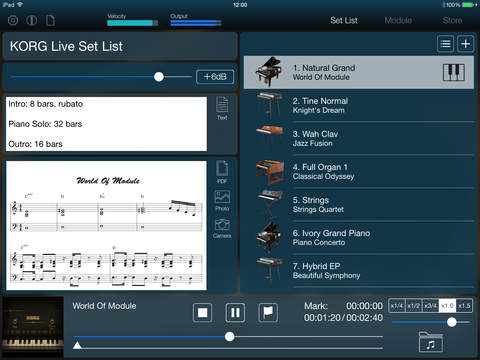 Imagem histórica · KORG Module para iPad: novo app traz coleção de timbres profissionais de pianos e outros instrumentos