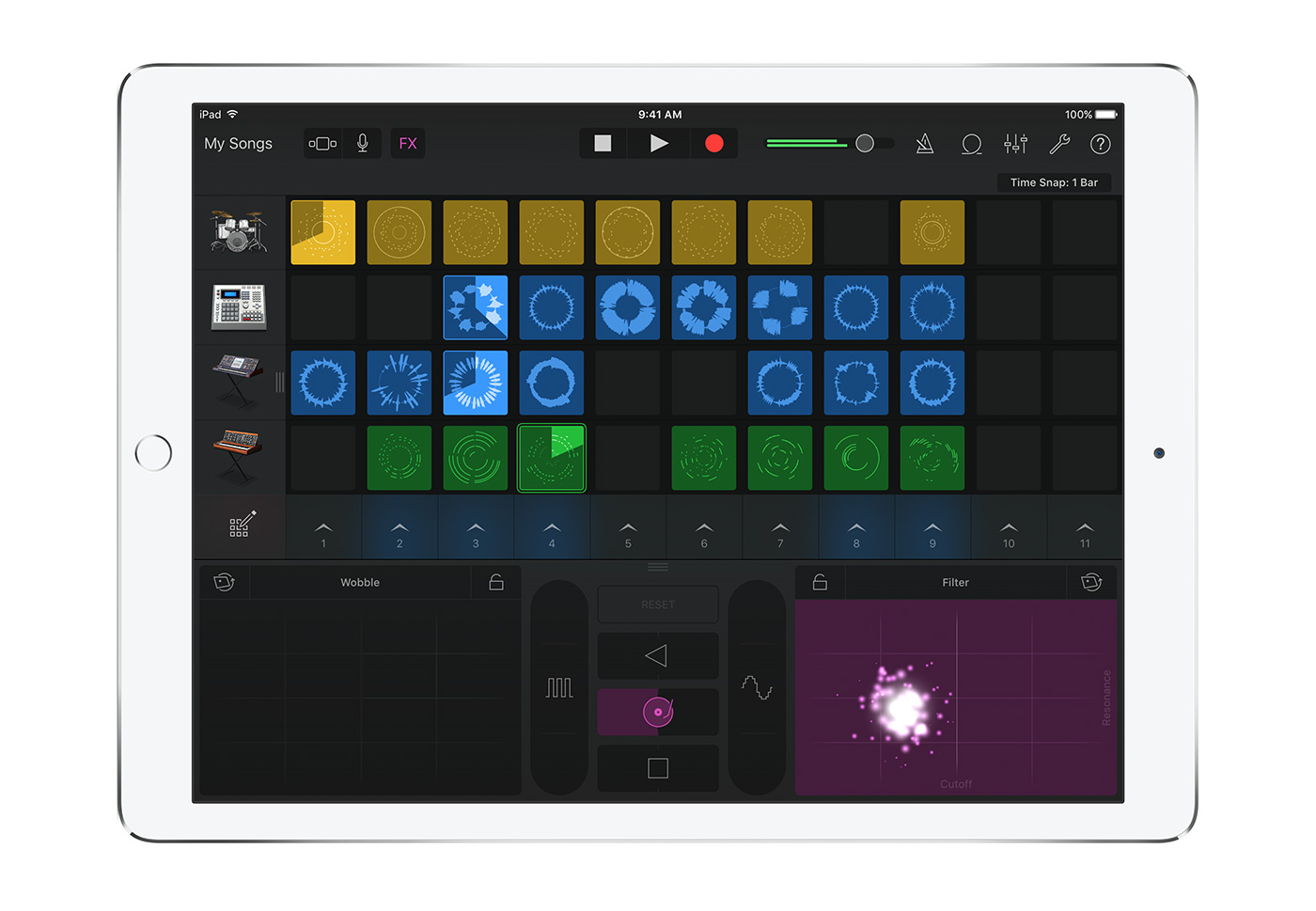 Imagem histórica · GarageBand para iOS recebe Live Loops, gravação multipista, baterista virtual e mais