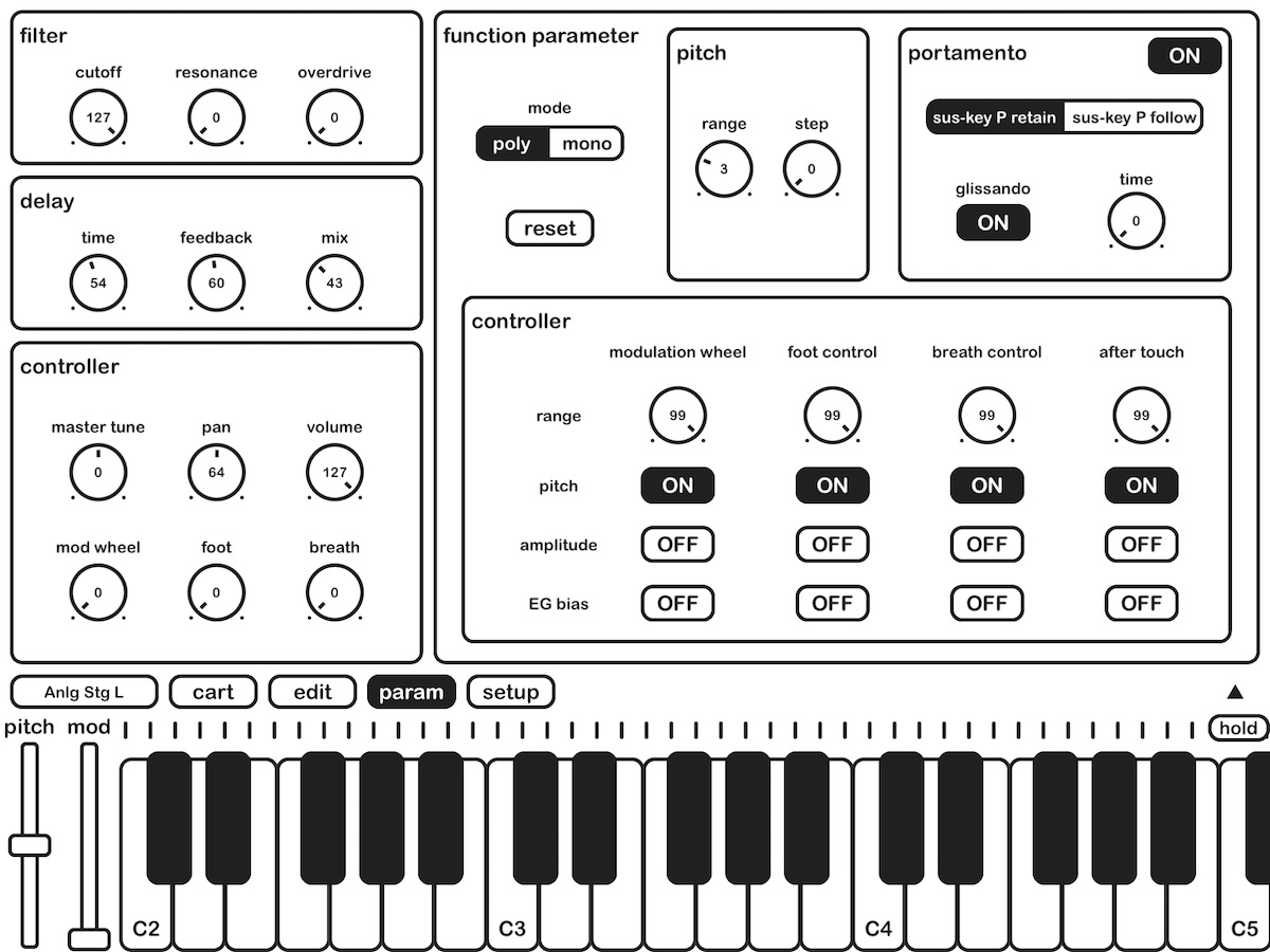 parametros Imagem histórica · KQ Dixie: novo app é o primeiro sintetizador FM equivalente ao DX7 para iPad e iPhone
