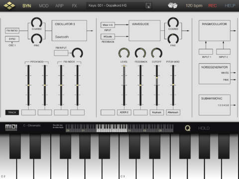 Imagem histórica · Tera Synth: novo sintetizador para iPad explora conceito modular sem cabos virtuais