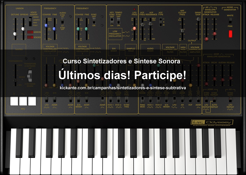 ultimosdias Imagem histórica · Últimos dias para participar do curso de Sintetizadores e Síntese Subtrativa