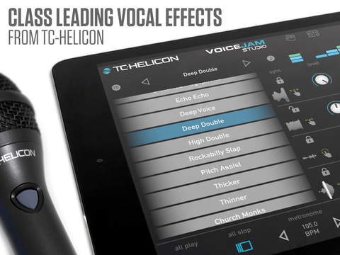 Imagem histórica · Voice Jam Studio: TC-Helicon apresenta o “mais poderoso app processador de efeitos e looping” para iPad